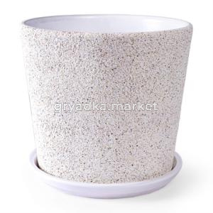 Флок 5 горшок с поддоном 4,75л d22 h19,5см низкий конус белый