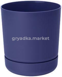 Сатина кашпо с поддоном 3,3л темно-синий h19 d17-10 Польша