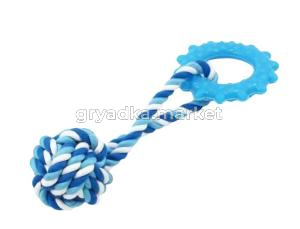 Игрушка текстиль Веревка Мяч с кольцом 22см/Китай