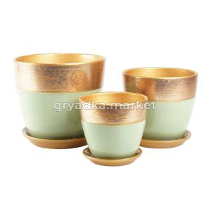 Бутон ВАЛЕНСИЯ к-т из 3-х 0,9л,1,7л,3,2л малахит