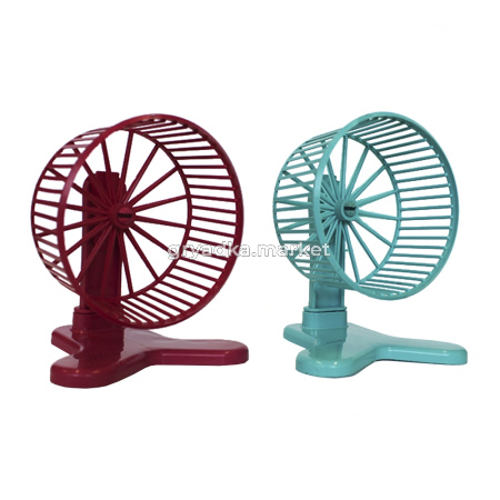 Колесо д-грызунов D90мм пластик с подставкой, рубиновый 1-1