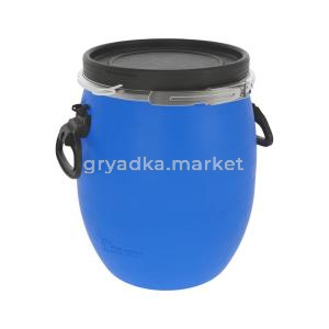 Бочка-бак  20л с метал. хомутом синяя круглая dгорл.25,3см Open Top-ЗТИ