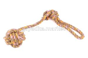 Игрушка WOGY д/собак канатная Мяч с ручкой, d=5см l=35см, с волокнами конопли арт.2024-0797 Код27281