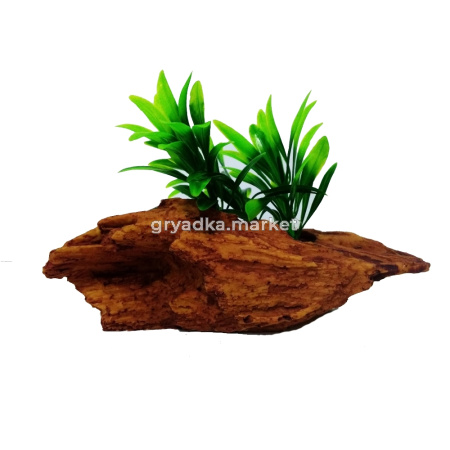 Декорация д-аквариума Куст на коряге  пластик ВК-95
