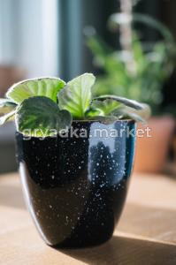 Кашпо Овал d12 h12 см черный крап