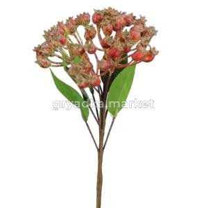 Искусственные цветы Ветка с ягодами красные h44см