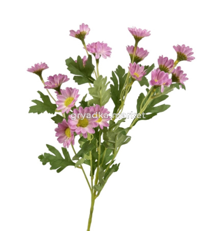 Искусственные цветы Ветка ромашки розовая h55см