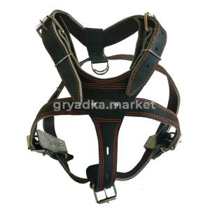 Шлейка кожаная 35мм двуслойная с украшениями 35мм (ездовая)-ШлК-35-К-У