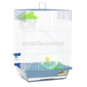 Клетка YD435 для мелких животных, эмаль, сине-серая, 340*280*475мм                              