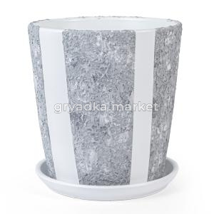 Тедди 6 горшок с поддоном 9,4л d26 h27см конус серый