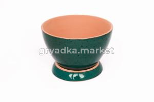 Кашпо Пиала(2) 1л d17 h12см изумруд крап.