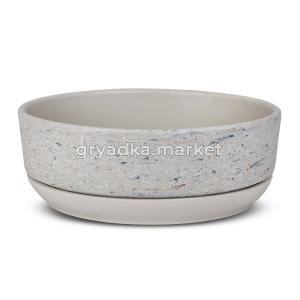 Бежевый камень 4 горшок с поддоном 1л d18 h6,5см бонсай 