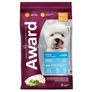 Сухой корм AWARD HYPO для взрослых собак всех пород с белой рыбой с добавлением брокколи, сельдерея 