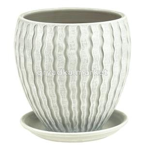 Горшок МАНЕ бутон 3,4л d18см бел-серый