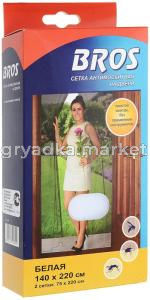 Сетка от комаров на магнитах 2,2х1,4м Брос- белая-на дверь-10