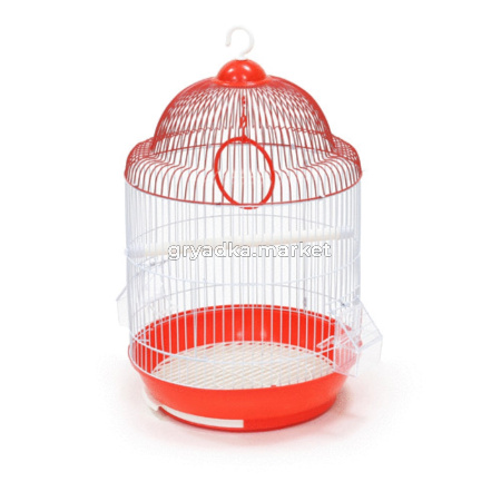 Клетка для птиц цветная 33х54 см (круглая, цветная, фигурная крыша)