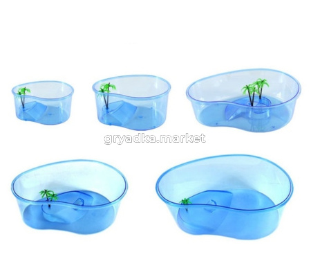 Черепашатник открытый из жесткого пластика с островком 20х15х10см