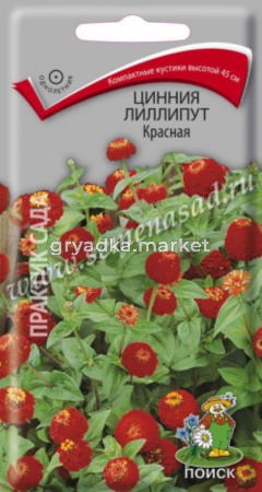 Цинния Красная лиллипут 0,4г Поиск