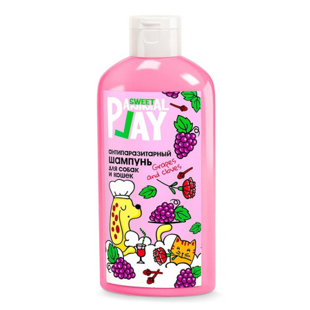 Шампунь д-кошек и собак 300мл антипаразитарный ANIMAL PLAY (Энимал Плей) Виноград и гвоздика 1-12