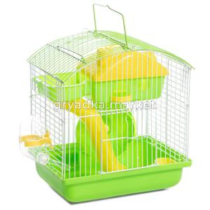 Клетка YD258G для мелких животных, эмаль, зеленая, 225*170*250мм, Triol