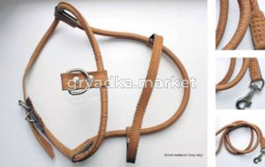 Шлея кожаная круглая (шпиц)