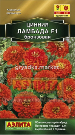 Цинния Ламбада F1 бронзовая (Аэлита)