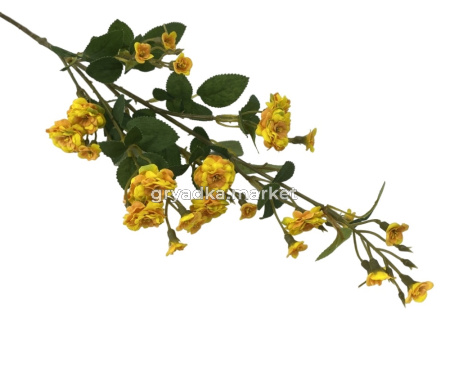 Искусственные цветы Роза кустовая мелкая желтая Н75 см 