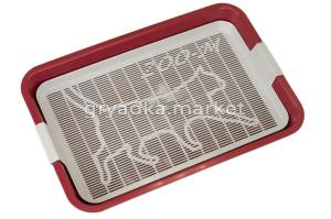 ZooM туалет Кошка большой, с сеткой 40х26х6,5см, рубиновый