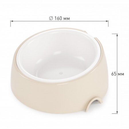 Миска пластик 0,3л св. бежевая Мур-мяу 5-30