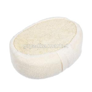 Мочалка из люфы, спонж мягкий с х-б 11х15х5см-30