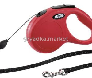 рулетка-поводок Flexi NEW Classic XS 3м до 8кг ТРОС, КРАСНЫЙ 1-12  22405