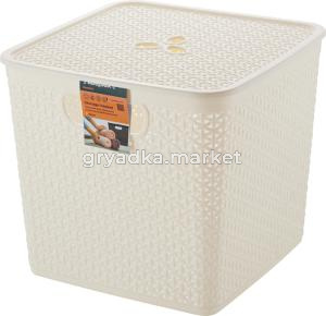 Корзина 21л с крышкой Keeplex Белое облако-6  ПлР