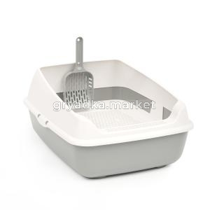 Туалет с высокими бортами, сеткой и совком 50,5х39х23,5см