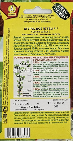 Огурец Все путем F1 10шт Парт Ранн (Аэлита) Зеленая гирлянда1