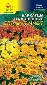 Бархатцы тонк.Пестрый орнамент, низк, смесь Цвет.Сад