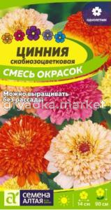 Цинния Скабиозоцветковая 0,3г Одн смесь 30см (Сем Алт)