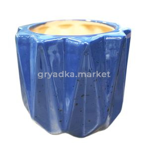 Кашпо Звезда(2) 0,6 л d12 h11 см синяя крап