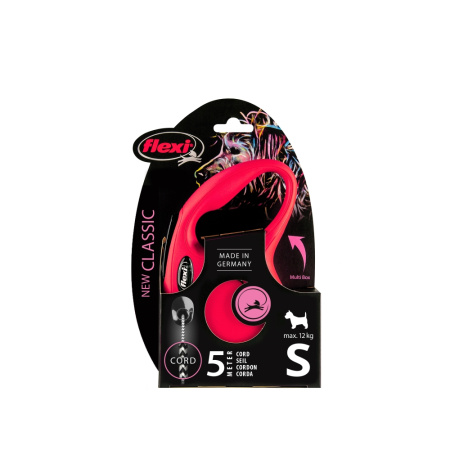 рулетка-поводок Flexi NEW Classic S 5м до 12кг ТРОС, КРАСНЫЙ 1-12  22504