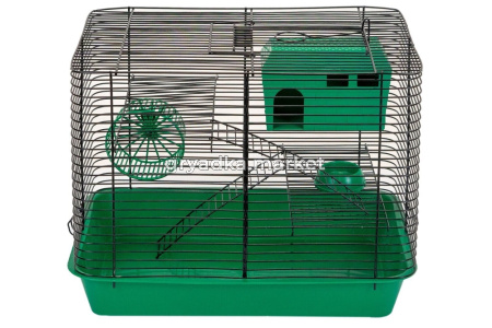 Дарэленд клетка д-мелких грыз. ТИМКА-2 н-раборн.,2эт, шаг прута 10мм,38х26х30см(укомплект) изумруд