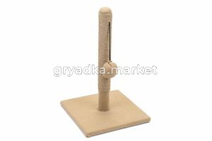 ECO Когтеточка-столбик с игрушкой 30*30*h50см (столбик джут, фетр) бежевая