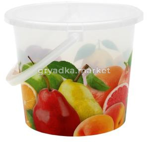 Ведро пищевое 10л. пластик Фрукты