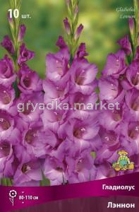 Гладиолус крупноцветковый Лэннон 10шт (светло-сиреневый с более белым горлом, 10-12)