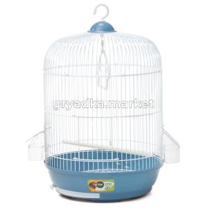 Клетка A9001 для птиц круглая, эмаль, сине-серая, d335х530мм, Triol