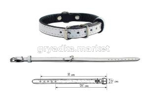 Ошейник кожаный 25-31смх14мм Брайт 2-х слойный 1-1