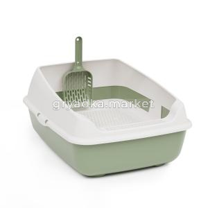 Туалет д-кошек Юта 45,5х35,5х15см с бортом, сеткой и совком 1-14