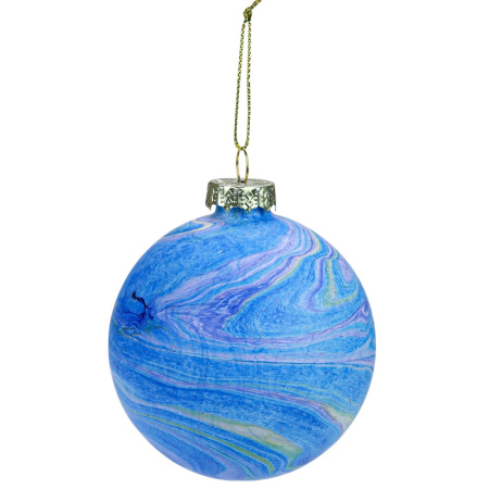 Шар Синий мрамор D 8см 