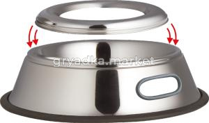 Миска металл. с защитой от разлива, с резинкой, 0.25л (1578)