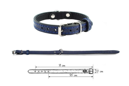 Ошейник кожаный 25-31смх14мм Брайт 2-х слойный 1-1