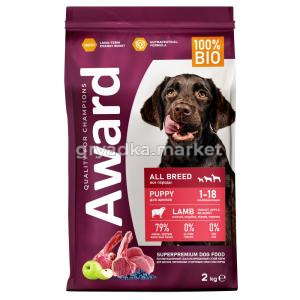 Сухой корм AWARD для щенков от 1 месяца, беременных и кормящих сук всех пород с ягненком и индейкой 