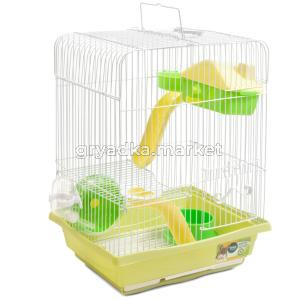 Клетка YD128 для мелких животных, эмаль, оливковая, 300х230х410мм                              
